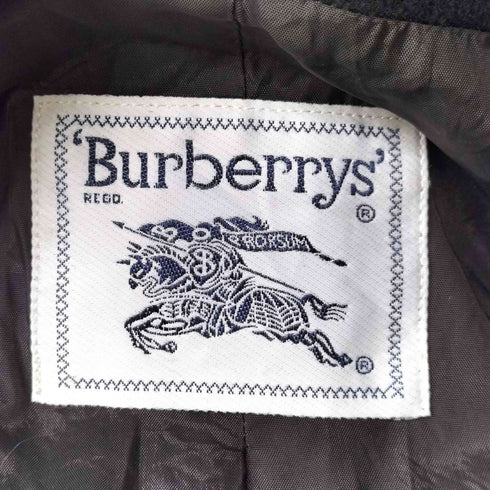 バーバリーズ BURBERRYS 90S 白タグ ホースメタル釦 カシミヤ混 ダブルブレスト ウールテーラードジャケット レディース