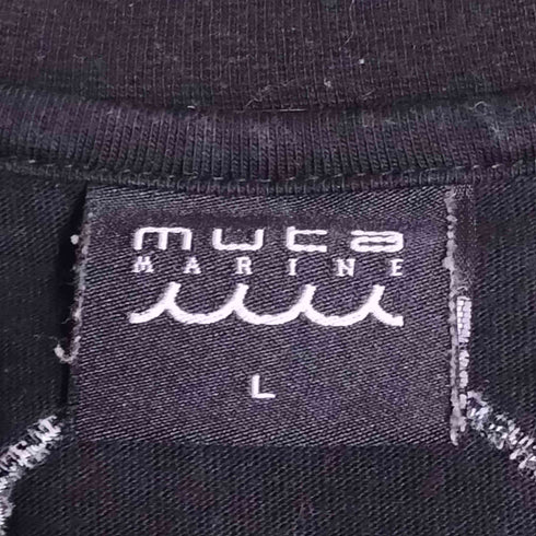 muta MARINE ロゴ刺繍 ハート 星条旗 パイル地 長袖Tシャツ レディース import:L