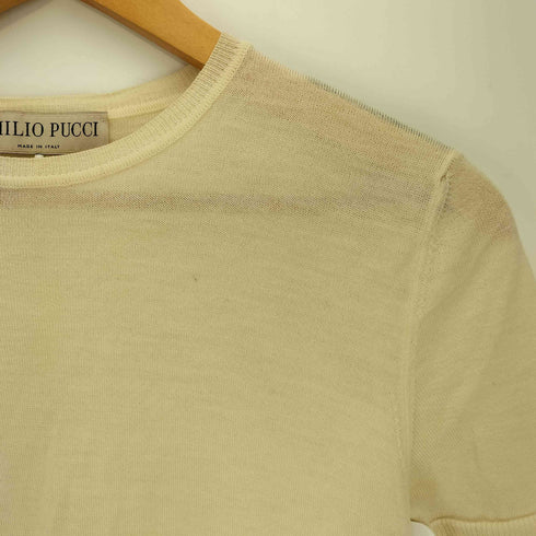 エミリオプッチ EMILIO PUCCI ウール100% ツートン 半袖ニット レディース import:XS