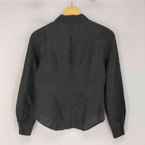 ダナキャランニューヨーク DKNY 香港製 OLD オープンカラーシルクシャツ レディース JPN:2