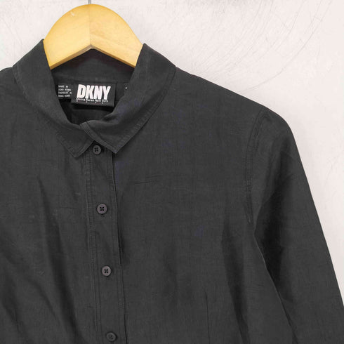 ダナキャランニューヨーク DKNY 香港製 OLD オープンカラーシルクシャツ レディース JPN:2