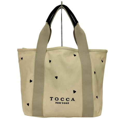 トッカ TOCCA LUCKY SHOWER CANVASTOTE ハート 刺繍 トート バッグ レディース