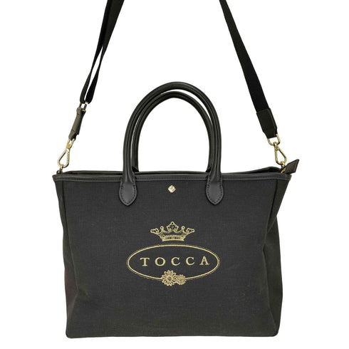 トッカ TOCCA CRESTA CANVASBAG L ロゴ トート バッグ レディース