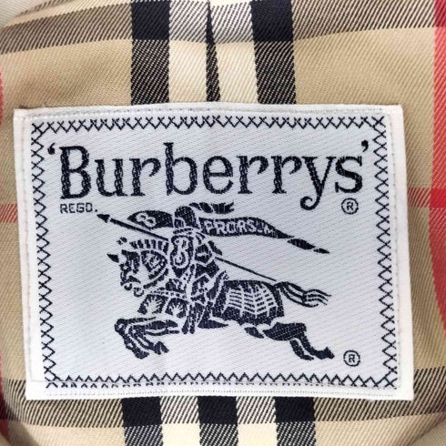 バーバリーズ BURBERRYS 90s 白タグ 裏地ノバチェック 比翼 ステンカラーコート レディース 155