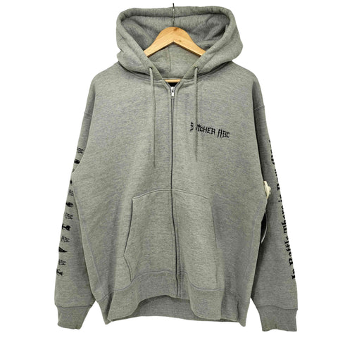 デスメタル グランドコア バンド アートワーク 袖プリント ジップアップパーカー メンズ JPN:XL