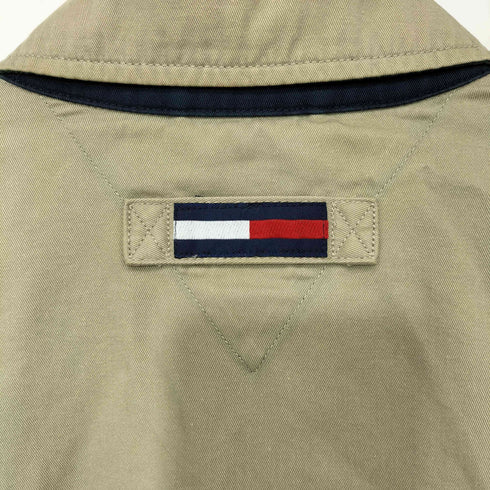 トミーヒルフィガー TOMMY HILFIGER 90s コットンツイル 裾ドローコード フラップポケット チンストラップ スイングトップ メンズ import:L
