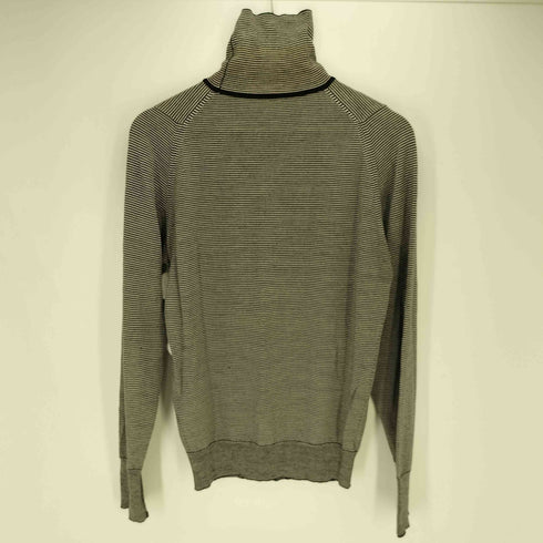 ジョンスメドレー JOHN SMEDLEY 英国製 ウール100% ハイネック ボーダー 長袖カットソー レディース import:XS