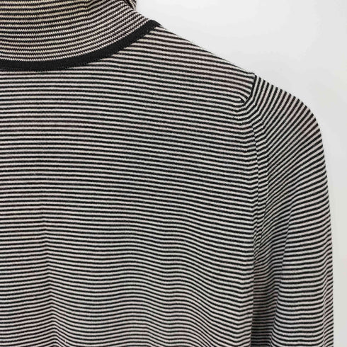 ジョンスメドレー JOHN SMEDLEY 英国製 ウール100% ハイネック ボーダー 長袖カットソー レディース import:XS