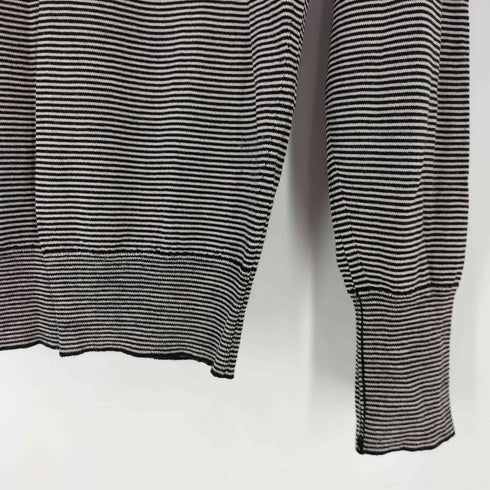 ジョンスメドレー JOHN SMEDLEY 英国製 ウール100% ハイネック ボーダー 長袖カットソー レディース import:XS