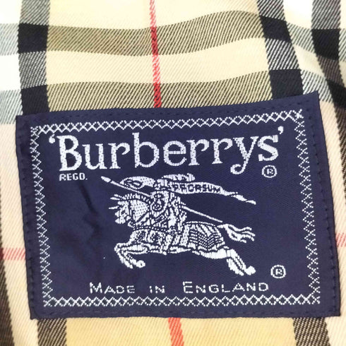 バーバリーズ BURBERRYS 90s MADE IN ENGLAND 裏地ノバチェック 比翼 ステンカラーコート メンズ 46 SHORT