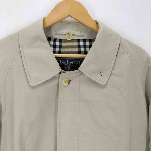 バーバリーズ BURBERRYS 80-90s MADE IN ENGLAND 裏地ノバチェック 比翼 ステンカラーコート メンズ