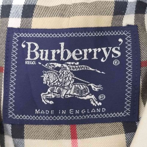 バーバリーズ BURBERRYS 80-90s MADE IN ENGLAND 裏地ノバチェック 比翼 ステンカラーコート メンズ
