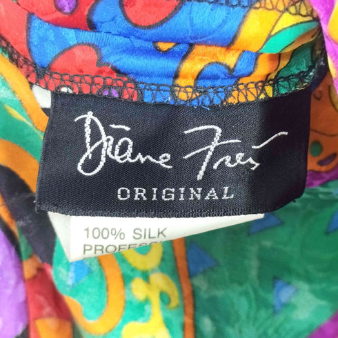 Diane Freis ダイアンフレイス 80s シルク100 総柄 スカート レディース