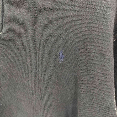 ポロバイラルフローレン Polo by RALPH LAUREN ポニー刺繍 バイカラー ステッチ ハーフジップ スウェット メンズ import:XL