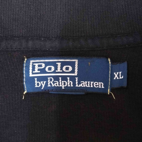 ポロバイラルフローレン Polo by RALPH LAUREN ポニー刺繍 バイカラー ステッチ ハーフジップ スウェット メンズ import:XL