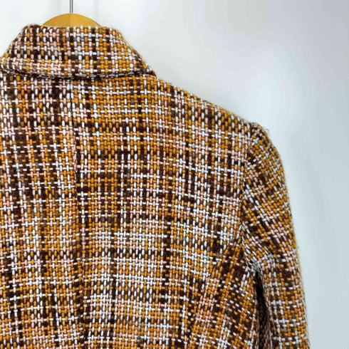 マックスマーラ MAX MARA フラワー 刺繍 ウール ツイード ステンカラー コート レディース JPN:36