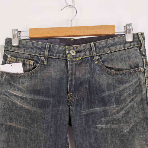 リーバイス Levis スターパッチ 日本製 ローライズ エイジング ストレートデニムパンツ/Y2K レディース US:28-29