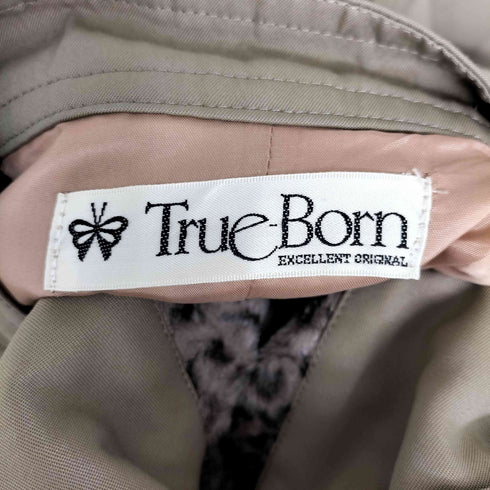 True Born レオパード ライナーベスト付き ロングコート レディース