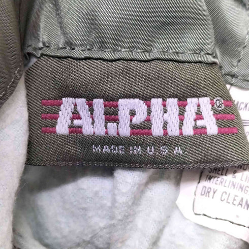 アルファインダストリーズ ALPHA INDUSTRIES 90S USA製 旧タグ IDEALジップ MA-1 フライトジャケット メンズ import:M