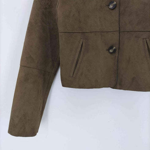 ザラ ZARA SHORT FAUX SUEDE JACKET フェイクスエード ショートジャケット レディース import:XS