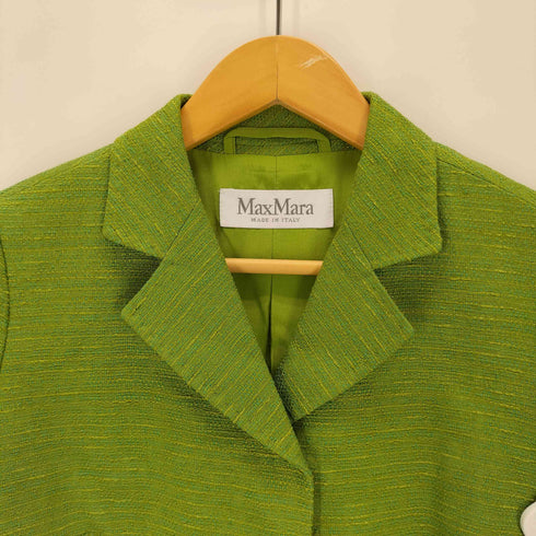 マックスマーラ MAX MARA MADE IN ITALY 白タグ ツイード テーラードジャケット レディース J 38