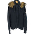アバクロンビーアンドフィッチ Abercrombie & Fitch 比翼ボタン ジップインジップ フーデッド ファージャケット メンズ import:L