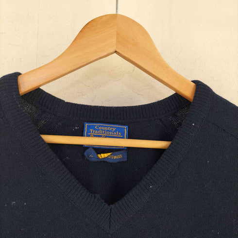 ペンドルトン PENDLETON 80s Country Traditionals カントリートラッド Vネック ウールニット メンズ M