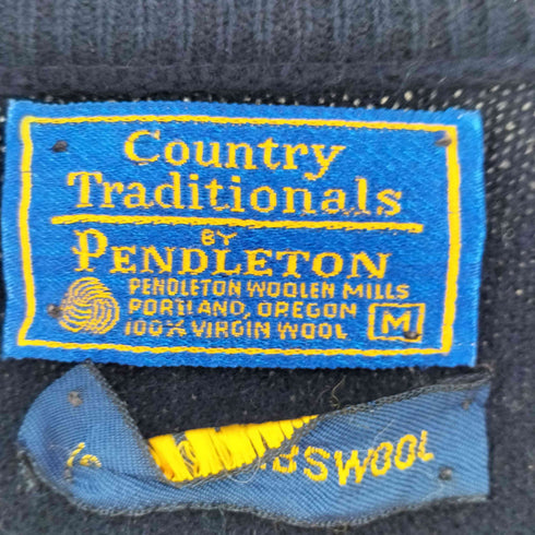 ペンドルトン PENDLETON 80s Country Traditionals カントリートラッド Vネック ウールニット メンズ M