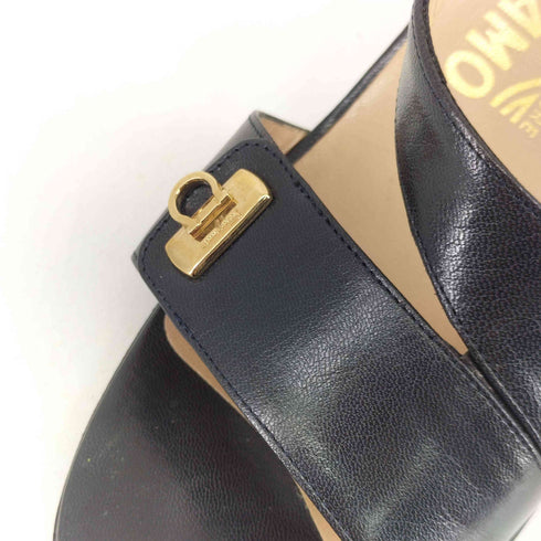 サルヴァトーレフェラガモ Salvatore Ferragamo アンクルストラップ オープントゥ ヒール パンプス レディース US:6