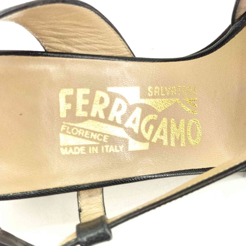 サルヴァトーレフェラガモ Salvatore Ferragamo アンクルストラップ オープントゥ ヒール パンプス レディース US:6