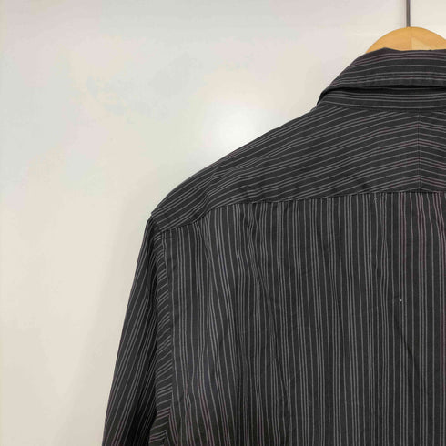 バーバリーブラックレーベル BURBERRY BLACK LABEL ホース刺繍 ストライプ レギュラーカラー シャツ メンズ 2
