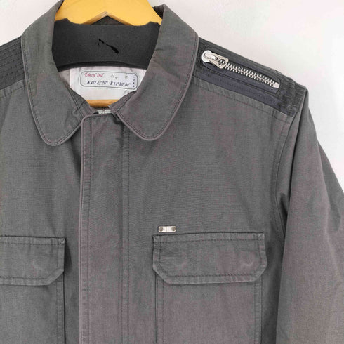 ディーゼル DIESEL レザー エルボーパッチ リップストップ ミリタリー ジャケット メンズ