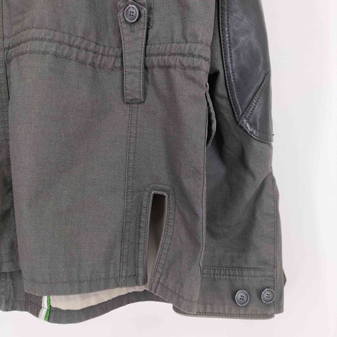 ディーゼル DIESEL レザー エルボーパッチ リップストップ ミリタリー ジャケット メンズ