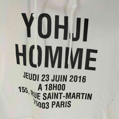ヨウジヤマモトプールオム Yohji Yamamoto POUR HOMME HOODIE YY VISOR ADDRESS LOGO HM WHT アドレスロゴ プルオーバーフーディー メンズ JPN:5