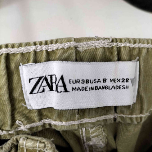 ザラ ZARA ステッチ デザイン ワイド カーゴパンツ レディース 38
