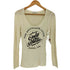 ディーゼル DIESEL FOR SUCCESSFULLIVING ONLY THE BRAVE レーヨン混 ビーズ刺繍 長袖 Tシャツ レディース S