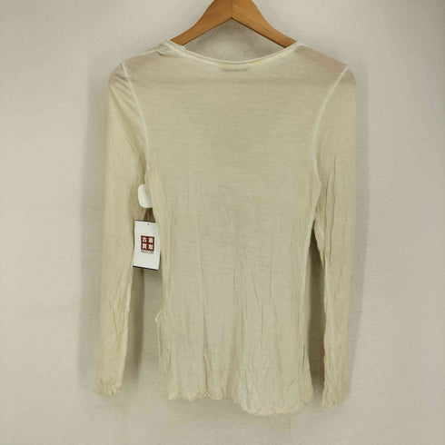 ディーゼル DIESEL FOR SUCCESSFULLIVING ONLY THE BRAVE レーヨン混 ビーズ刺繍 長袖 Tシャツ レディース S