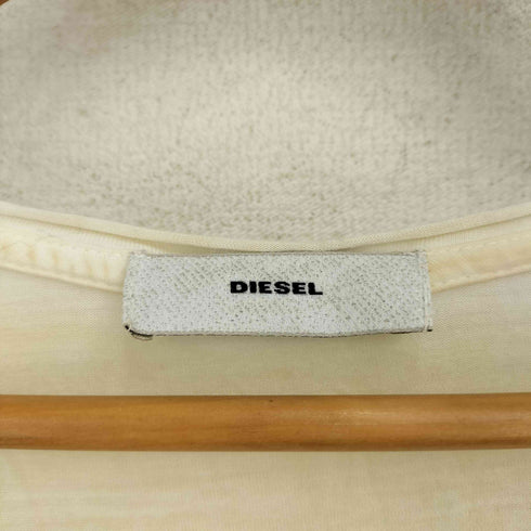 ディーゼル DIESEL FOR SUCCESSFULLIVING ONLY THE BRAVE レーヨン混 ビーズ刺繍 長袖 Tシャツ レディース S