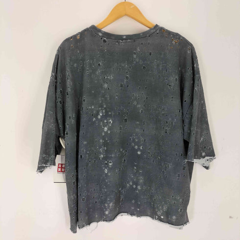 ザラ ZARA ダメージ加工 オープンニット 半袖Tシャツ メンズ XL