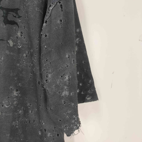 ザラ ZARA ダメージ加工 オープンニット 半袖Tシャツ メンズ XL