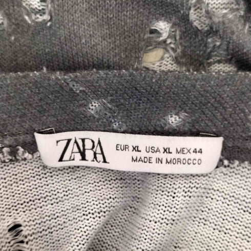 ザラ ZARA ダメージ加工 オープンニット 半袖Tシャツ メンズ XL