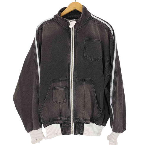 ダメージ加工 ジップップデニムジャケット メンズ XL