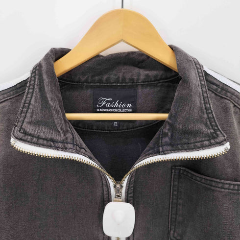 ダメージ加工 ジップップデニムジャケット メンズ XL