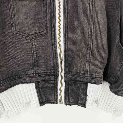 ダメージ加工 ジップップデニムジャケット メンズ XL