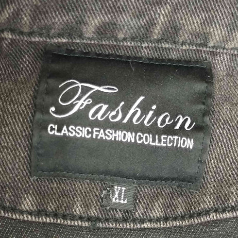 ダメージ加工 ジップップデニムジャケット メンズ XL