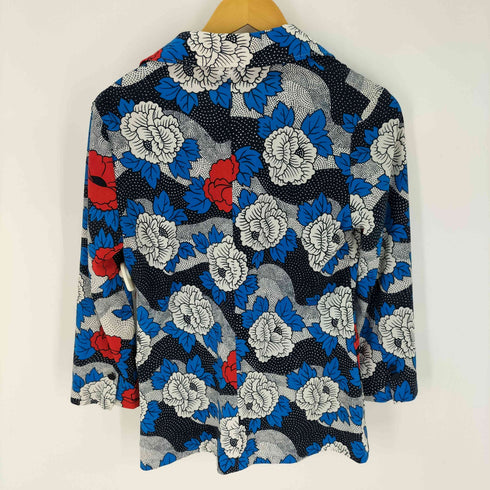 ハナエモリ HANAE MORI 花柄 3B シングルテーラードジャケット レディース UK:10