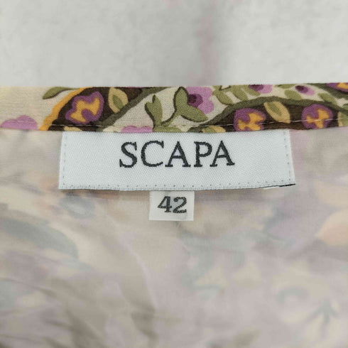 スキャパ SCAPA シルク100 花柄 フレア スカート レディース 42