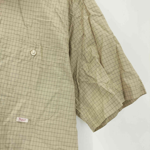 パパス papas WALL GUY SHIRT ペンシルチェック半袖シャツ メンズ LL
