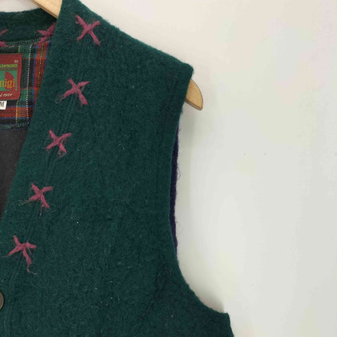 刺繍デザイン ウールベスト レディース