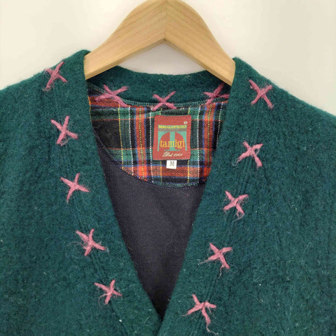 刺繍デザイン ウールベスト レディース